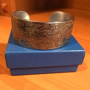 Pewter bracelet, 1” wide.